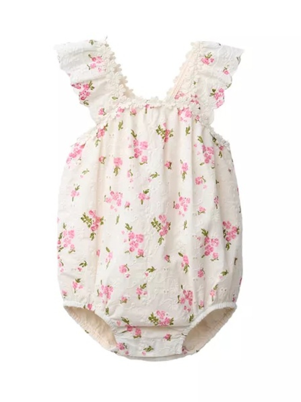 Zara FLORAL EYELET ROMPER